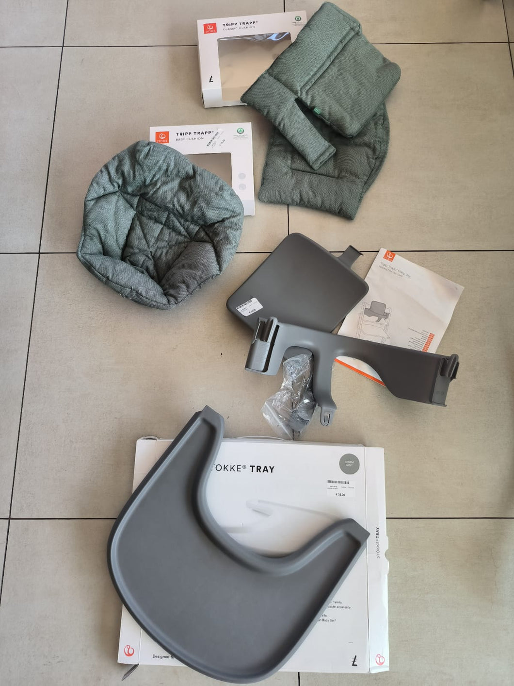 Due Set Cuscino Tripp Trapp Stokke - 1 Vassoio Stokke - Baby Set Stokke