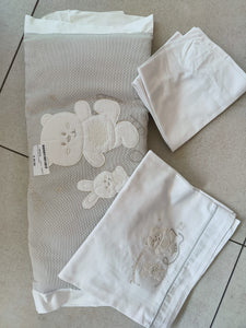 Set Lenzuola con Trapuntina per Navicella Beige